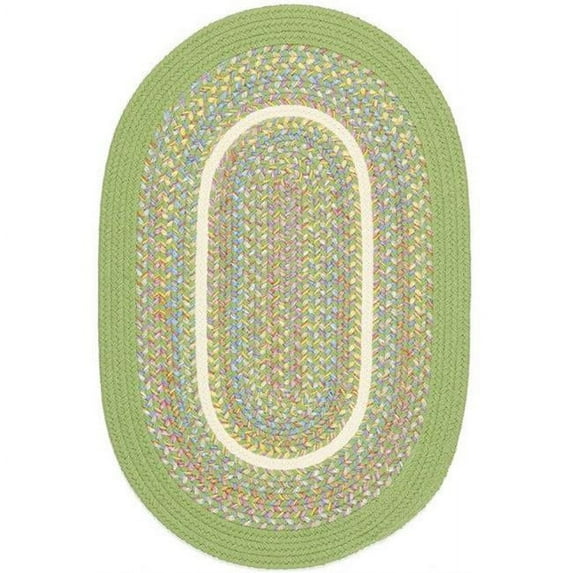 Rhody Rug KI44R096X096 8 ft. Kids Isle Lime Banded Round Rug