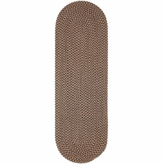 Rhody Rug Lexington Tweed Indoor/Outdoor Braided Rug Shadow 2' x 6' Runner