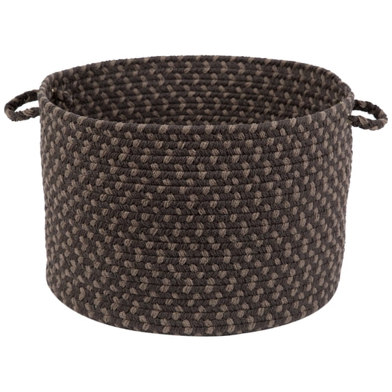 Rhody Rug Manhattan MA34 Velvet 18" x 12" Basket - Braided Woven Basket for Blanket Storage - Decorative Basket for Home Decor, Throw Basket for Laundry, Nursery and Kids Toy Chest - Made in USA