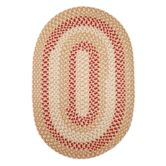 Rhody Rug Manhattan MA54 Natural 8 x 11 Oval - Braided Area Rug, Home Decor, Floor Mat or Bedroom Rug - Easy Care, Ideal for High Traffic Areas in Hallway and Living Room - Made in USA