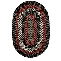 Rhody Rug Manhattan MA84 Black Satin 7 x 9 Oval - Braided Area Rug, Home Decor, Floor Mat or Bedroom Rug - Easy Care, Ideal for High Traffic Areas in Hallway and Living Room - Made in USA