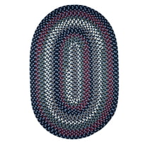 Rhody Rug Mayflower MF13 Old Glory 2 x 3 Oval - Braided Area Rug, Home Decor, Floor Mat or Bedroom Rug - Easy Care, Ideal for High Traffic Areas in Hallway and Living Room - Made in USA