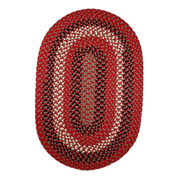 Rhody Rug Manhattan MA44 Red Brick 6 x 6 Round - Braided Area Rug, Home Decor, Floor Mat or Bedroom Rug - Easy Care, Ideal for High Traffic Areas in Hallway and Living Room - Made in USA