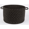 thumbnail image 1 of Rhody Rug Manhattan MA84 Black Satin 18" x 12" Basket - Braided Woven Basket for Blanket Storage - Decorative Basket for Home Decor, Throw Basket for Laundry, Nursery and Kids Toy Chest - Made in USA, 1 of 2