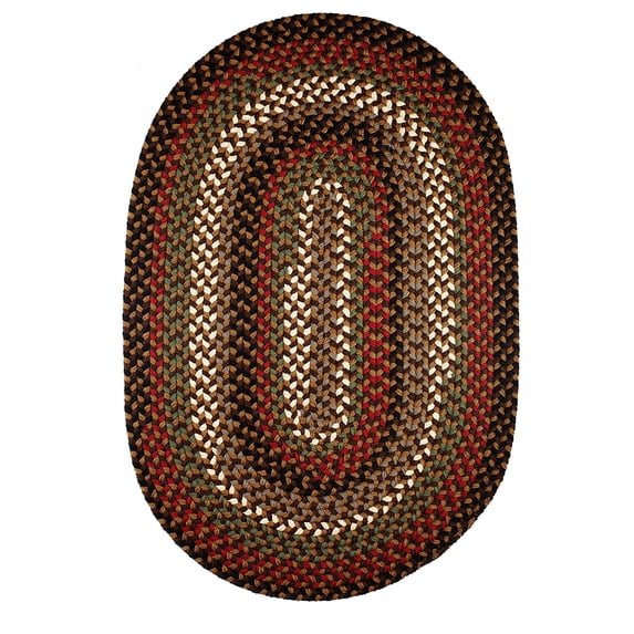 Rhody Rug Mayflower MF33 Brown Fudge 6 x 6 Round - Braided Area Rug, Home Decor, Floor Mat or Bedroom Rug - Easy Care, Ideal for High Traffic Areas in Hallway and Living Room - Made in USA