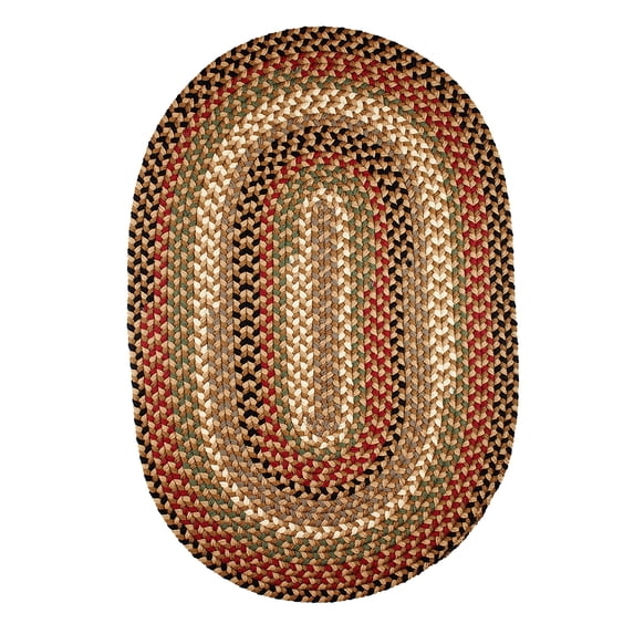 Rhody Rug Mayflower MF53 Natural Earth 8 x 8 Round - Braided Area Rug, Home Decor, Floor Mat or Bedroom Rug - Easy Care, Ideal for High Traffic Areas in Hallway and Living Room - Made in USA