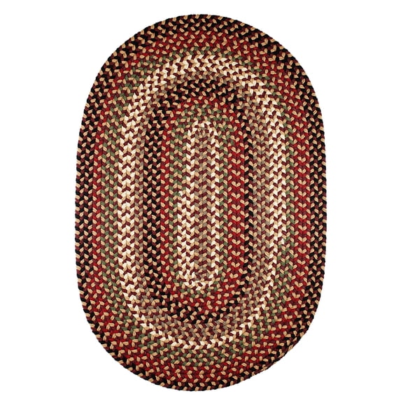 Rhody Rug Mayflower MF43 Sangria 8 x 8 Round - Braided Area Rug, Home Decor, Floor Mat or Bedroom Rug - Easy Care, Ideal for High Traffic Areas in Hallway and Living Room - Made in USA