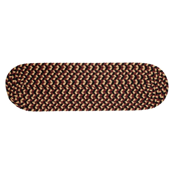 Rhody Rug MF43 Mayflower Sangria 100% Polypropylene Multicolor 8" x 28" Stair Tread