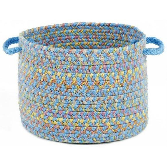 Rhody Rug PT07B018X012 18 x 12 in. Playtime Aqua Blue & Multicolor Basket