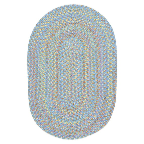 Rhody Rug PT07R096X096 8 ft. Playtime Aqua Blue & Multicolor Round Rug