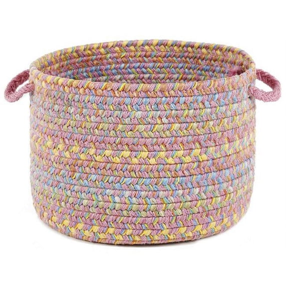 Rhody Rug PT08B018X012 18 x 12 in. Playtime Pink & Multicolor Basket