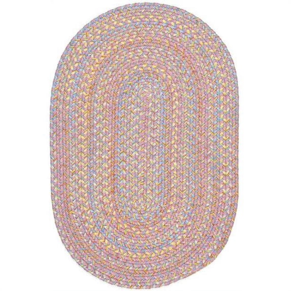 Rhody Rug PT08R024X096 2 x 8 in. Playtime Pink & Multicolor Oval Rug
