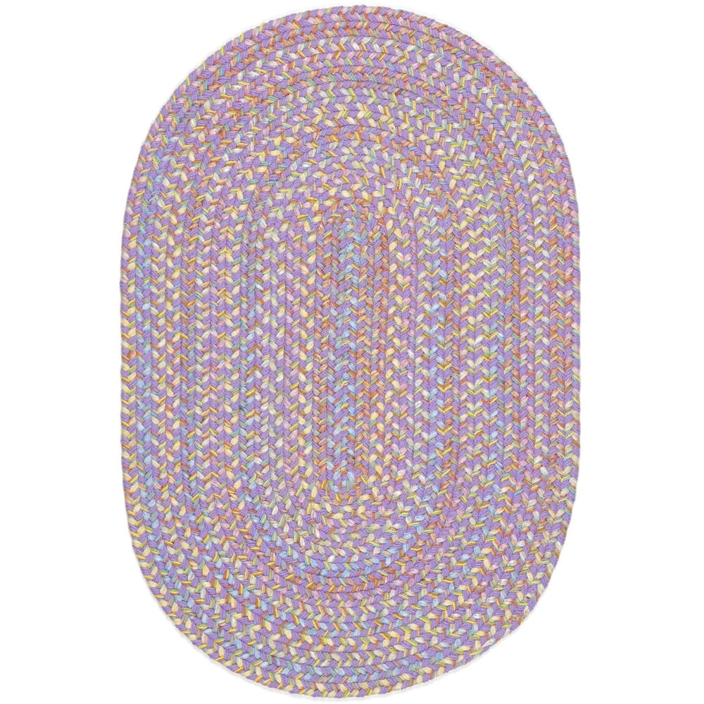 Rhody Rug Playful Indoor/Outdoor Braided Area Rug Violet 3' x 5' Oval ...