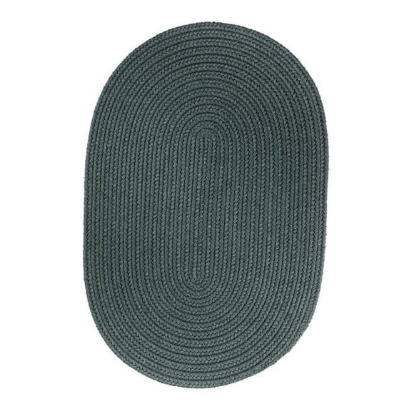 Rhody Rug S034R060X096 Solid 5x8 Rug Teal 5X8 Oval