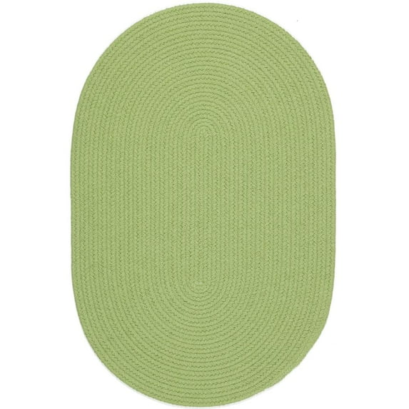 Rhody Rug Happy Braids Solid Lime 8X11 Oval