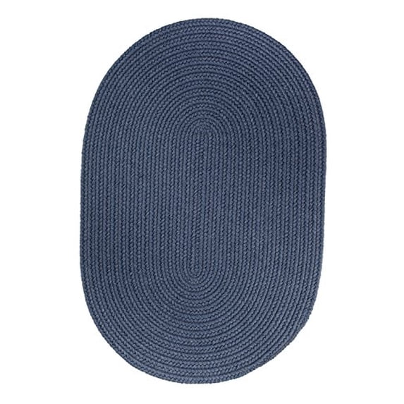 Solid Sailor Blue Wool 5X8 Oval