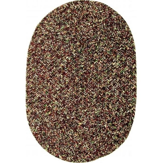 Rhody Rug SA38R036X060 Sandi 3 x 5 ft. Tweed Indoor-Outdoor Oval Braided Rug, Brown