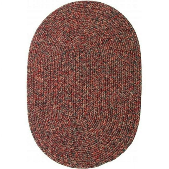 Rhody Rug SA48R024X048 Sandi 2 x 4 ft. Tweed Indoor-Outdoor Oval Braided Rug, Sangria