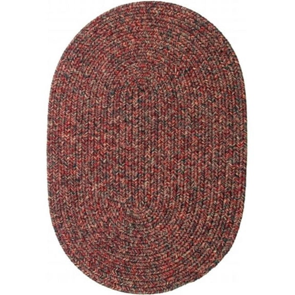 Rhody Rug SA48R036X060 Sandi 3 x 5 ft. Tweed Indoor-Outdoor Oval Braided Rug, Sangria