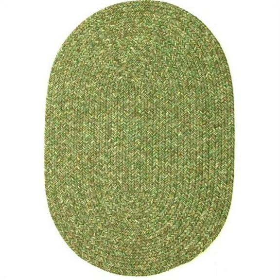 Rhody Rug SA68R024X048 Sandi 2 x 4 ft. Tweed Indoor-Outdoor Oval Braided Rug, Bayleaf
