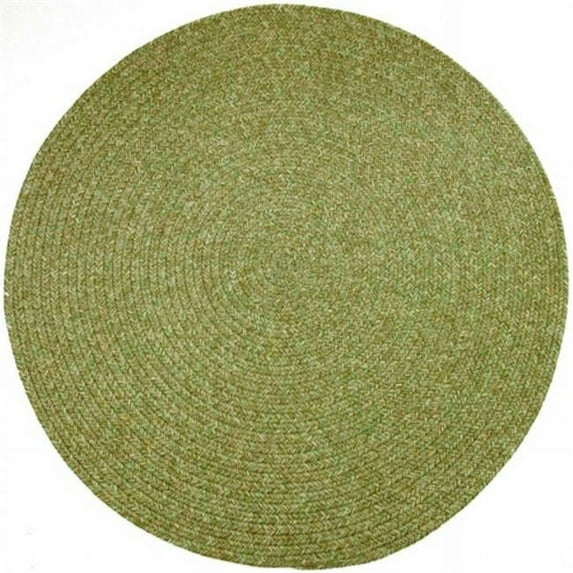 Rhody Rug SA68R096X096 Sandi 8 ft. Tweed Indoor-Outdoor Round Braided Rug, Bayleaf