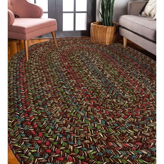 Rhody Rug Sophia SO35 Brown 4 x 6 Oval - Braided Area Rug, Home Decor, Floor Mat or Bedroom Rug - Easy Care, Ideal for High Traffic Areas in Hallway and Living Room - Made in USA
