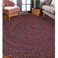 thumbnail image 1 of Rhody Rug Sophia SO45 Burgundy Red 6 x 6 Round - Braided Area Rug, Home Decor, Floor Mat or Bedroom Rug - Easy Care, Ideal for High Traffic Areas in Hallway and Living Room - Made in USA, 1 of 5