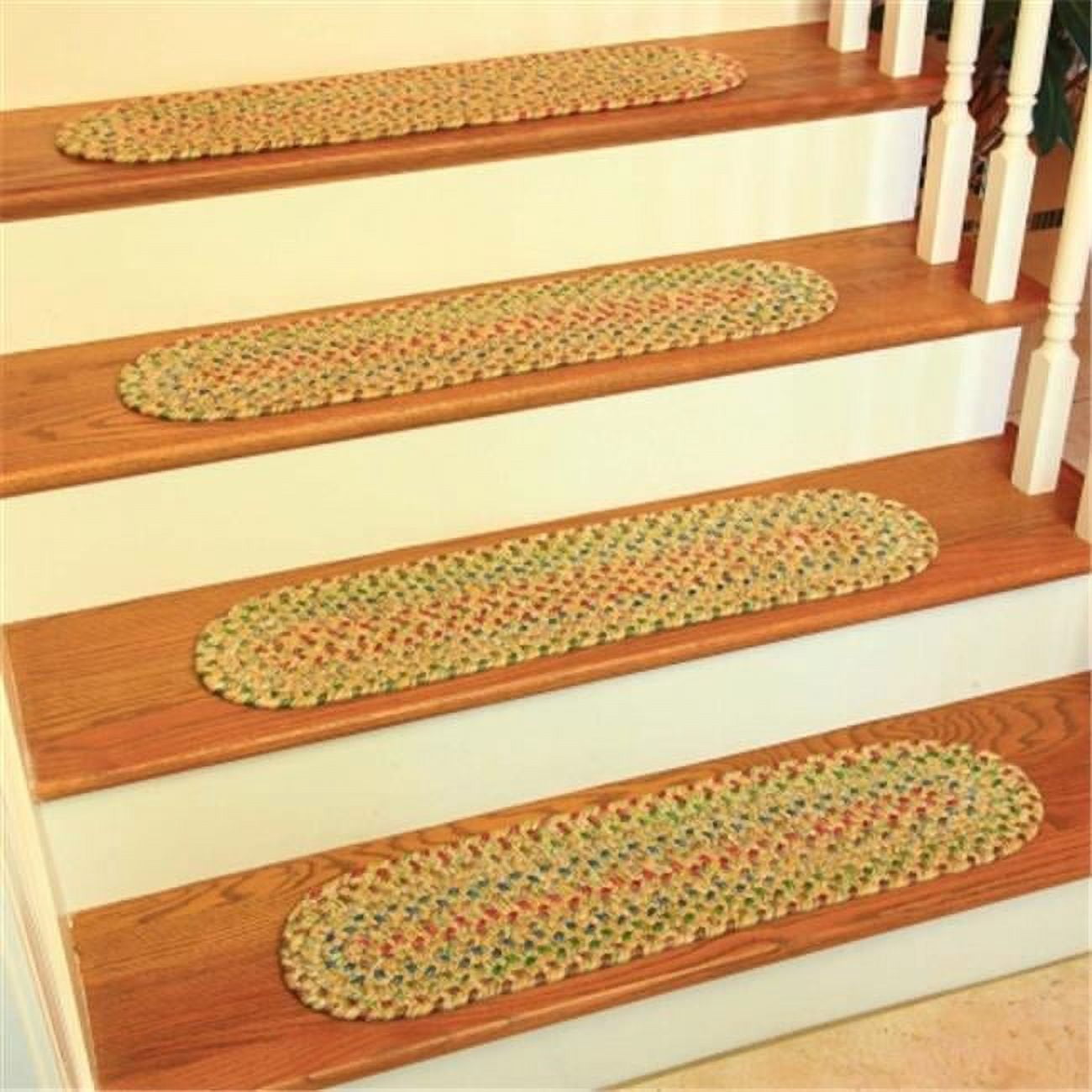Rhody Rug SO55A008X028-13 Sophia Multi Braided Stair Tread- Sand ...