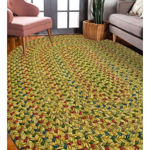 Rhody Rug Sophia SO55 Sand Natural 3 x 5 Oval - Braided Area Rug, Home Decor, Floor Mat or Bedroom Rug - Easy Care, Ideal for High Traffic Areas in Hallway and Living Room - Made in USA