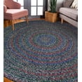 thumbnail image 1 of Rhody Rug Sophia SO95 Denim Blue 8 x 8 Round - Braided Area Rug, Home Decor, Floor Mat or Bedroom Rug - Easy Care, Ideal for High Traffic Areas in Hallway and Living Room - Made in USA, 1 of 2