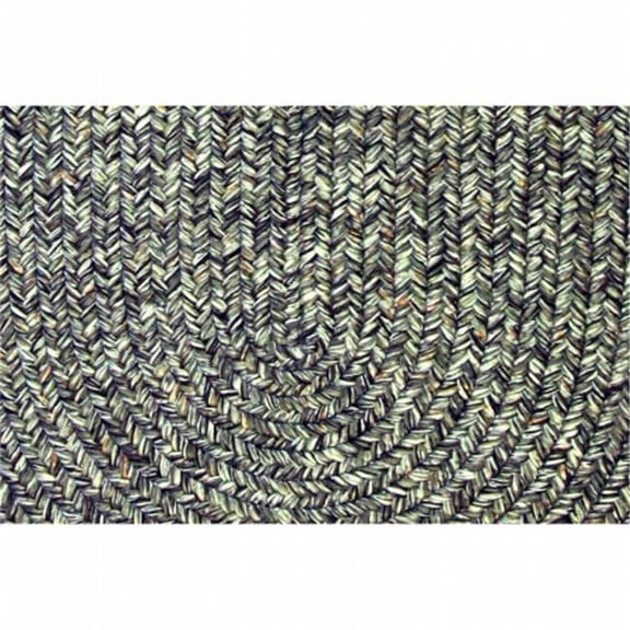 Rhody Rug Sandi Indoor/Outdoor Braided Rug Graphite 8" x 28" Oval 8 Inch x 28 Inch Beige Oval