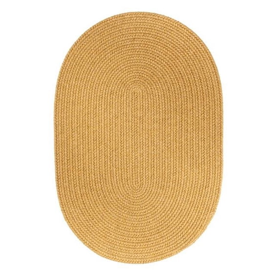Rhody Rug Solid 6' Round Wool Rug Vintage Gold