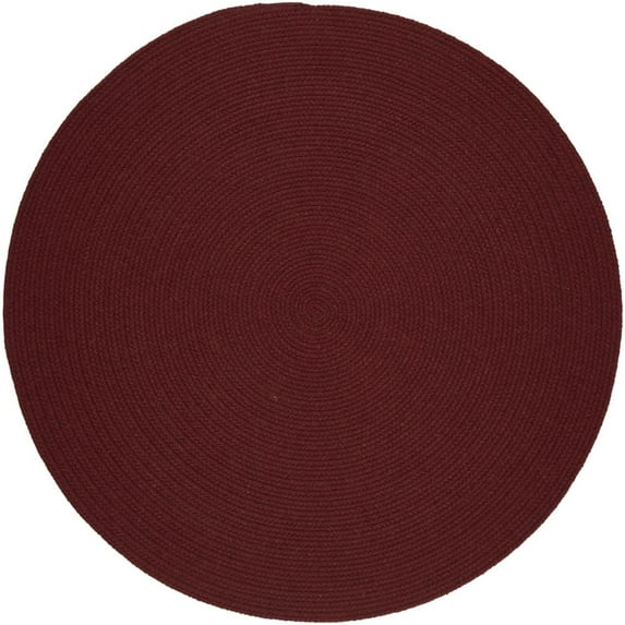 Rhody Rug Solid Red Wine Wool 8' Round