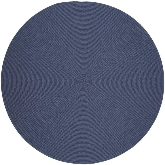 Rhody Rug Solid Sailor Blue Wool 4' Round