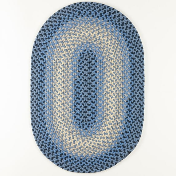 Rhody Rug Twin River Blue Multi 2X3 Oval