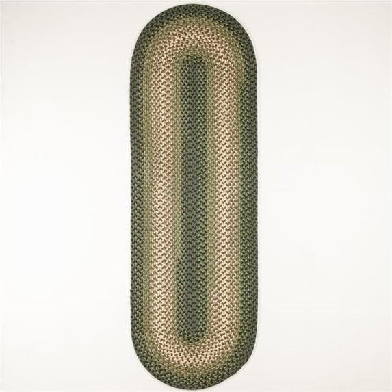 Rhody Rug TR22R024X120 2 x 10 ft. Twin River Runner Rug, Green & Multi Color