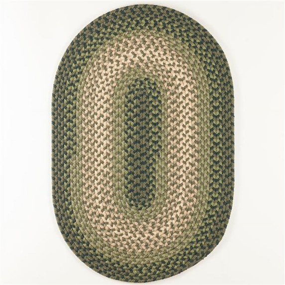 Rhody Rug TR22R084X108 7 x 9 ft. Twin River Oval Rug, Green & Multi Color