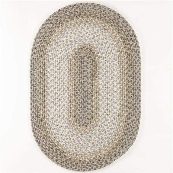 Rhody Rug TR62R060X096 5 x 8 ft. Twin River Oval Rug, Frosty & Multi Color