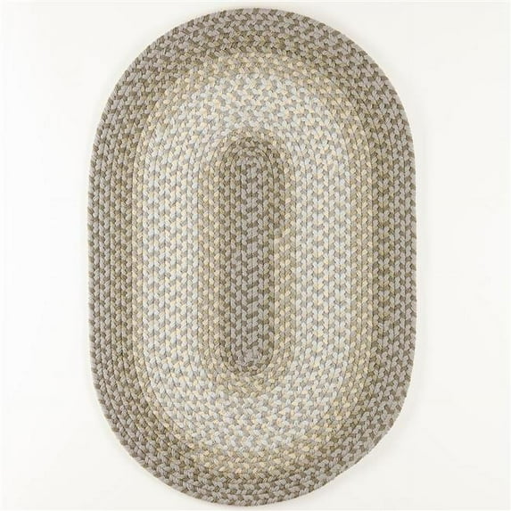 Rhody Rug TR62R096X132 8 x 11 ft. Twin River Oval Rug, Frosty & Multi Color