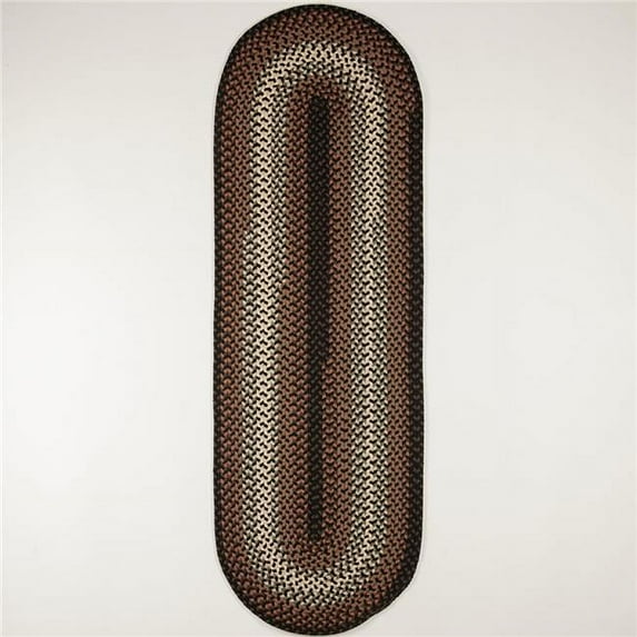 Rhody Rug TR82R024X120 2 x 10 ft. Twin River Runner Rug, Black & Multi Color