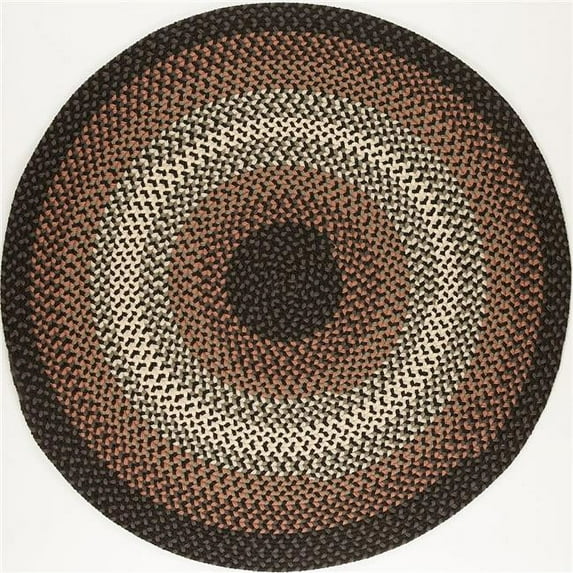 Rhody Rug TR82R120X120 10 ft. Twin River Round Rug, Black & Multi Color