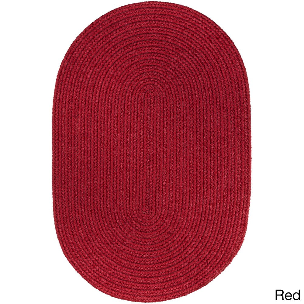 Rhody Rug Venice Indoor/Outdoor Braided Rug Brilliant Red 5' x 8' Oval