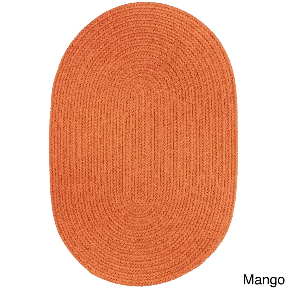 Rhody Rug Venice Indoor/Outdoor Braided Rug Mango 4' x 6' Oval 4' Round