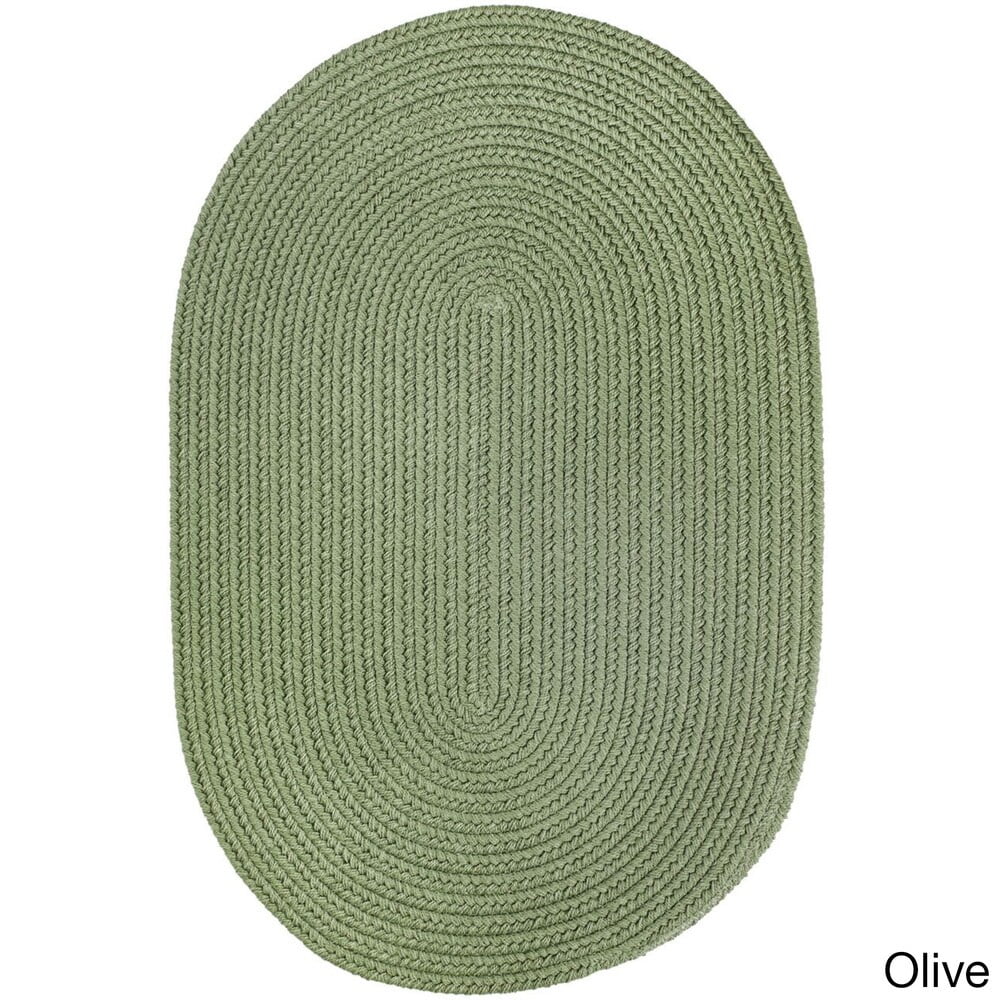 Rhody Rug Venice Indoor/Outdoor Braided Rug Olive 2' x 3' Oval 2' x 3