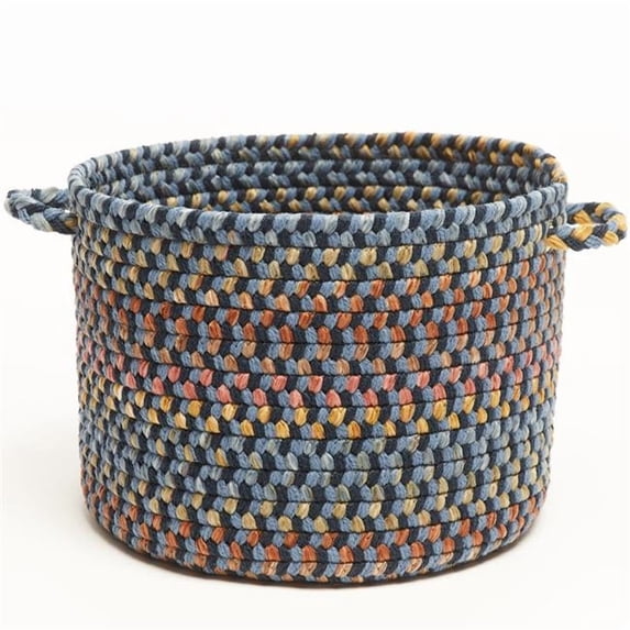 Rhody Rug WO11B010X008 10 x 8 in. Woodstock Basket, Indigo & Multi Color