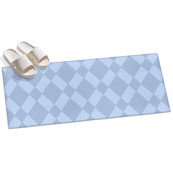 Rhombus Blue Hallway Runner Rug 2x6 Washable Non Slip Kitchen Runner Rug for Bedside Bathroom Low Pile Geometric Minimalist Minimalist Indoor Floor Carpet Area Rugs for Living Room Bedroom Office