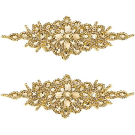 Rhombus Iron on Rhinestone Appliques Crystal Glass Sewing Trim Rhinestone Ornament Accessories Crystal 88x235x5mm