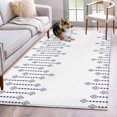 thumbnail image 1 of Rhombus Lines Area Rugs 4x6 ft Geometric Boho White Background Washable Rug Non Slip Indoor Carpet Absorbent Floor Mat for Living Room Bedroom Dining Room, 1 of 9