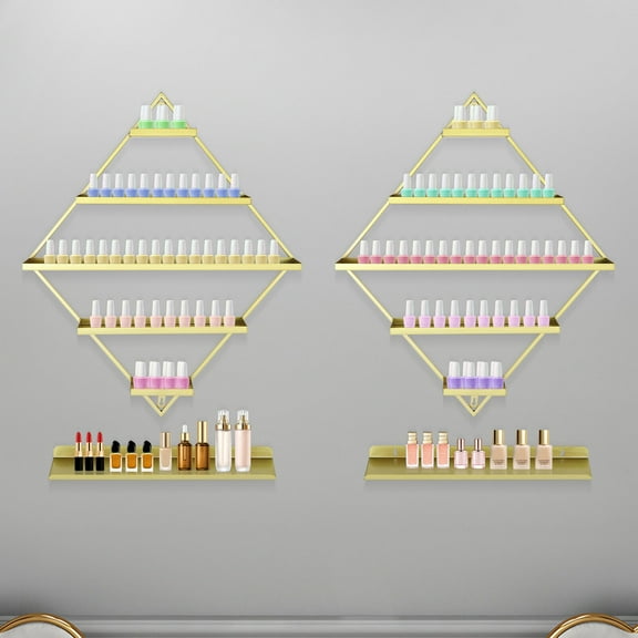 RhombusNailPolishRacks, Wall-Mounted Nail Polish Racks, 5-Tier Display Racks