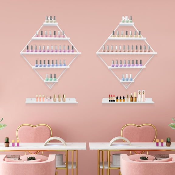 RhombusNailPolishRacks, Wall-mounted Nail Polish Racks, 5-tier Display Racks for NailPolish